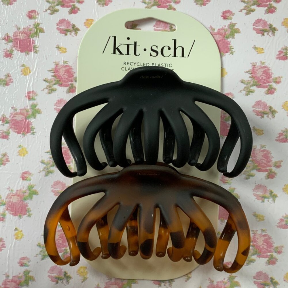 Kitsch Octopus Claw Clips 2pc Set – Black & Tort | Recycled Plastic